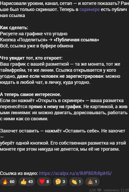 Описание функции публичного графика и редактирования линий в Scalpx