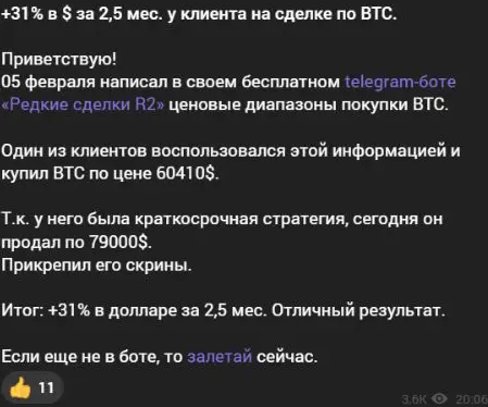 Опубликованный Борисовым пример клиентской покупки и продажи биткоина