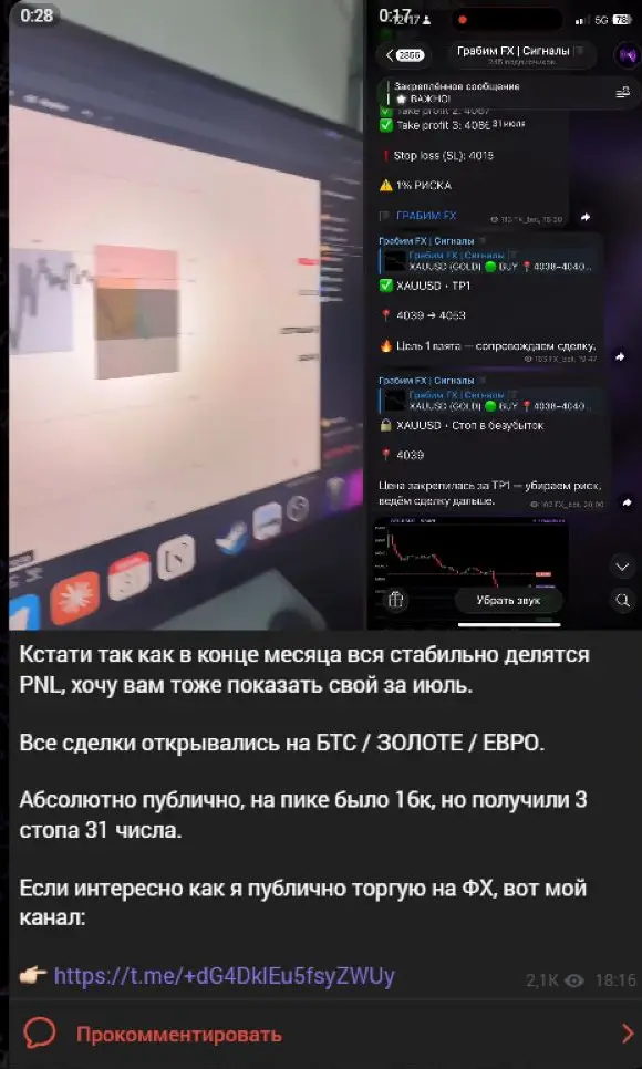 Показанный PnL не описывает результат подписчика