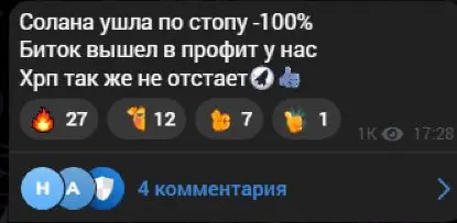 Сообщение автора о стопе SOL с результатом −100%